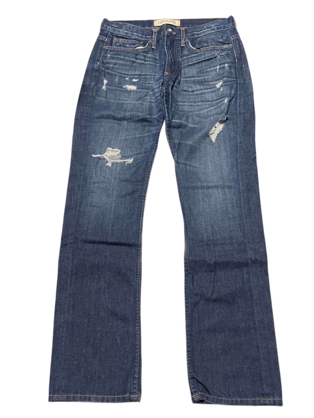 Degaine Distressed Jeans 27 Denim Medium Wash Slim Bootcut Straight Blue Casual